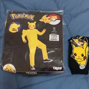 Pikachu costume with matching socks and mask